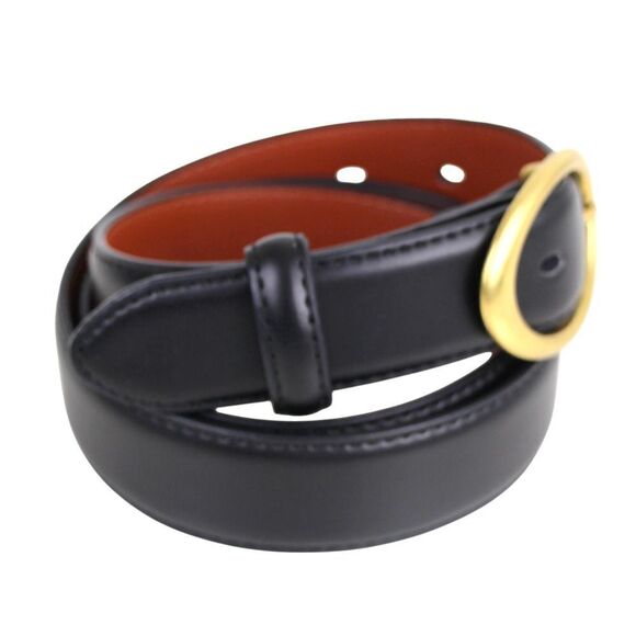 Chaoren BLACK REAL LEATHER 1 1/8"Wd DRESS CASUAL CLASSIC WOMEN'S BELT S/M (R15 - Picture 5 of 11